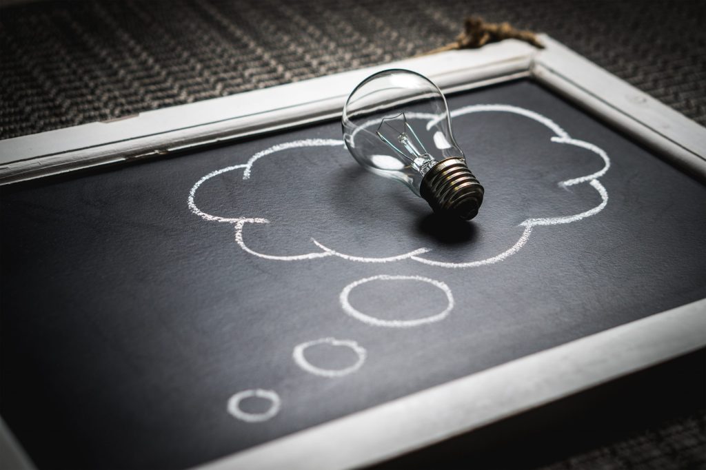 Think Cirrus/Cloud drawn on blackboard/Cloud computing