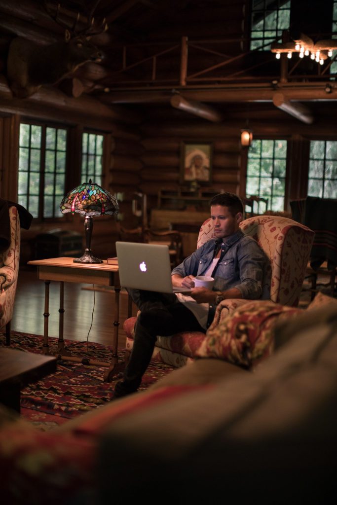 Think Cirrus/Working Remotely/working from home/man sat on chair